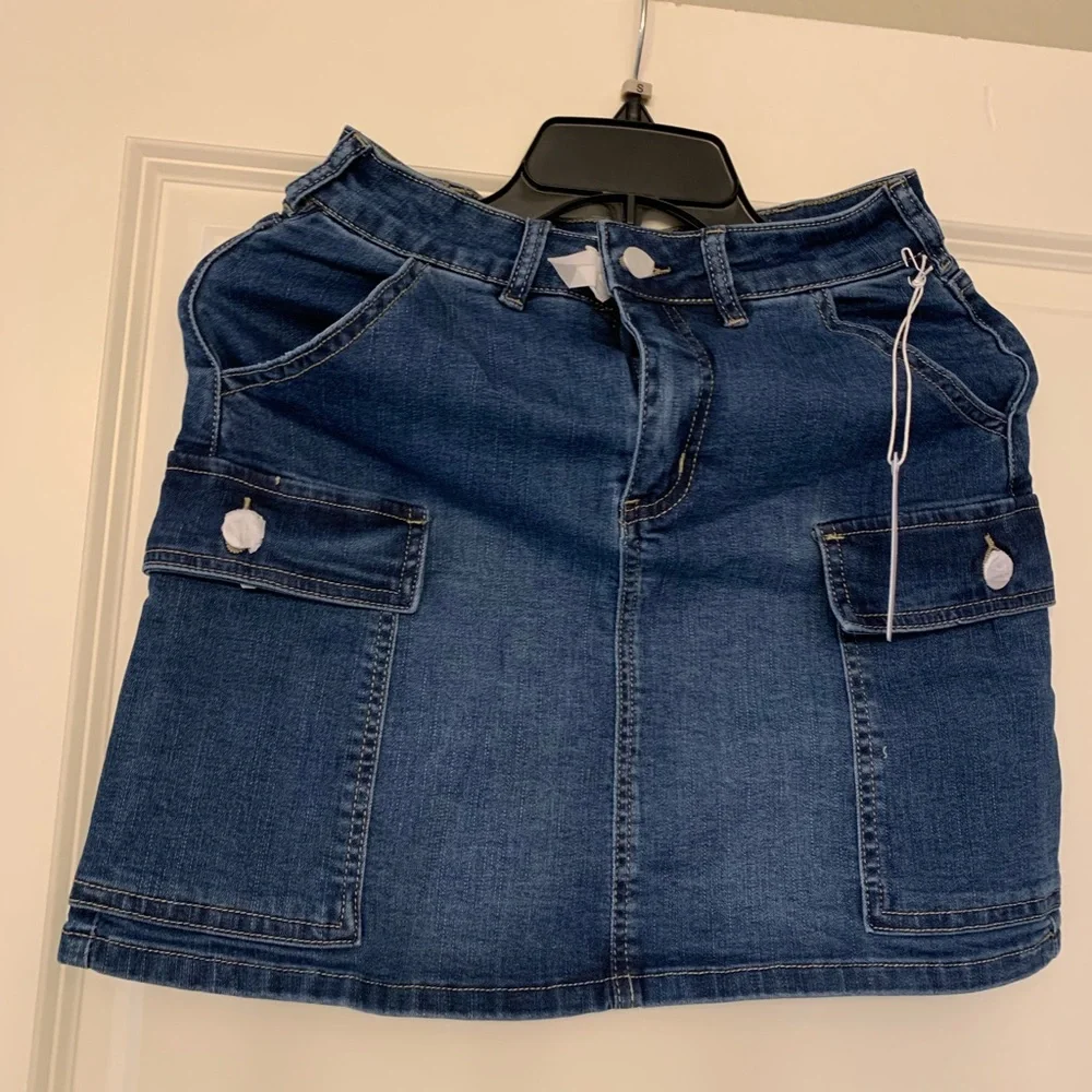 Kyra Cargo Denim Mini Skirt By Six/Fifty NWT 🌴